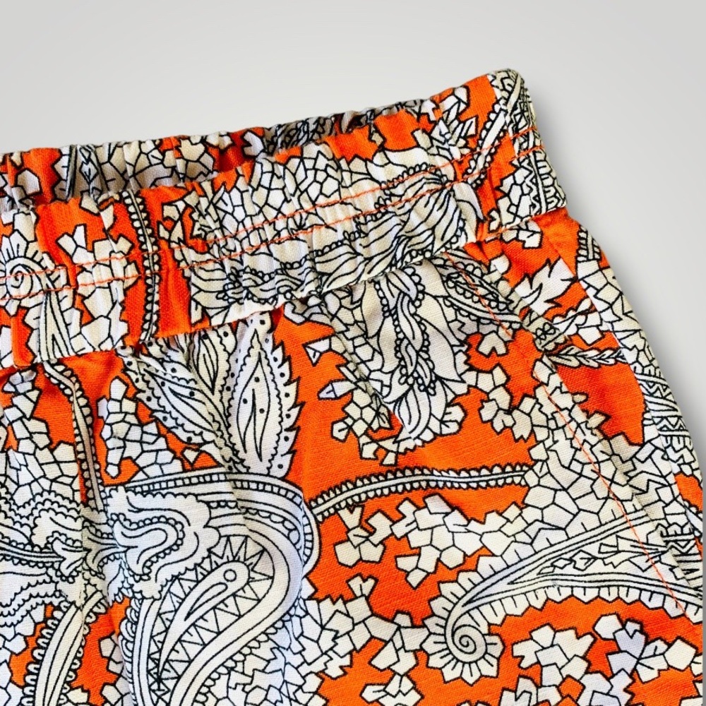 J. Crew Orange Paisley Print Boardwalk Shorts - Picture 3 of 6